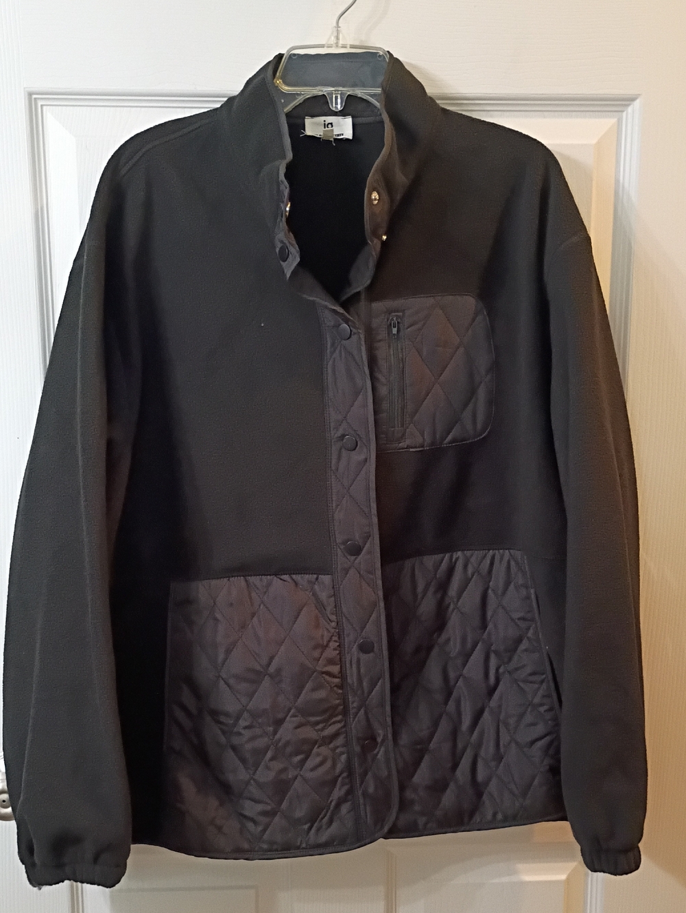 Women's Quilted Teddy Jacket in Dark Gray - Lightweight Cozy Layer